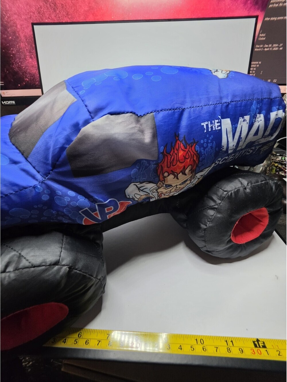 RETIRED Monster Jam Mad Scientist Plush Truck Pillow